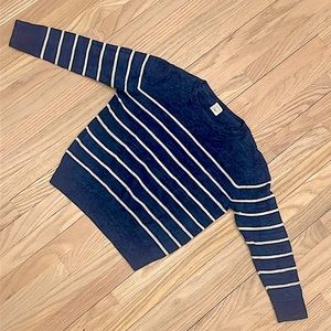 2/$25 Crewcuts sz 3 navy blue with white stripe maritime knit all cotton sweater